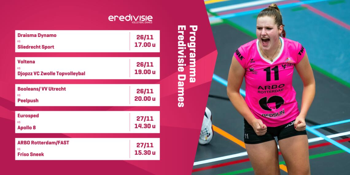 Programma 26 november Eredivisie Dames