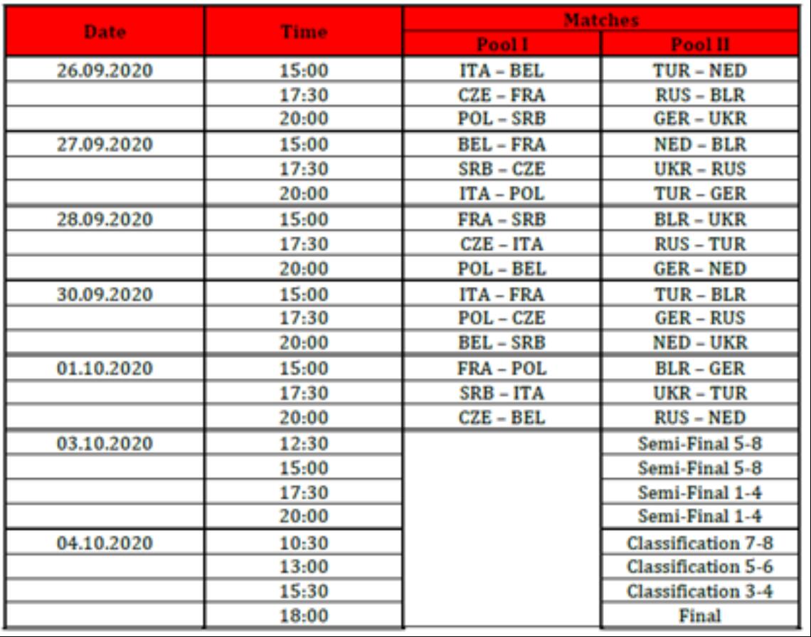 Speelschema EKU20