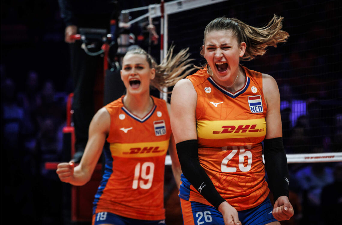 Elles Dambrink tegen Brazilie FIVB