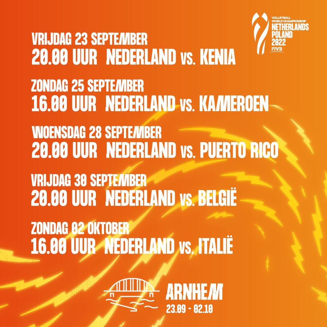 Visual wedstrijdschema Nederland